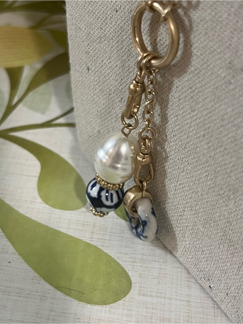 Patricia Nash Gold-Tone Necklace with Pearl and Navy Bead Charms - Picture 3 of 7